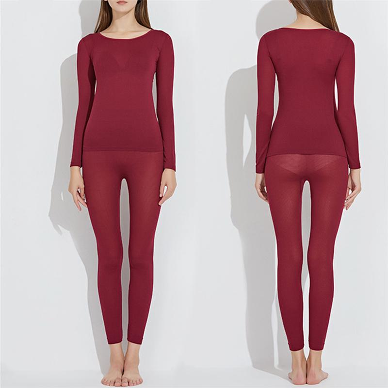 Mùa Đông Nữ Quần Lót Sinh Nhiệt 37 Độ Nhiệt Độ Không Đổi Long Johns Bộ Nữ Thun Liền Mạch Ấm Dùng Thân Thiết Quần Áo