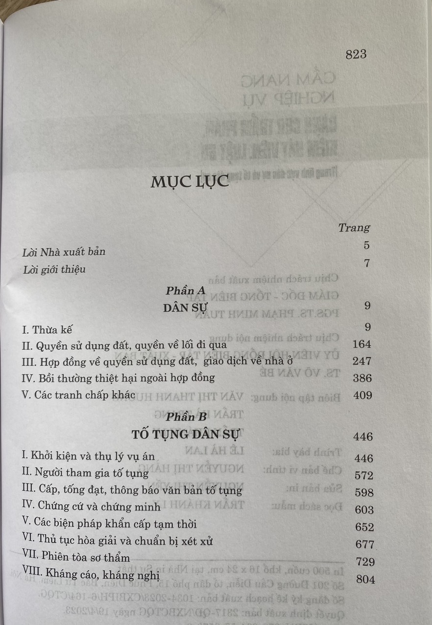 Cẩm Nang Nghiệp Vụ Dành Cho Thẩm Phán, Kiểm Sát Viên, Luật Sư