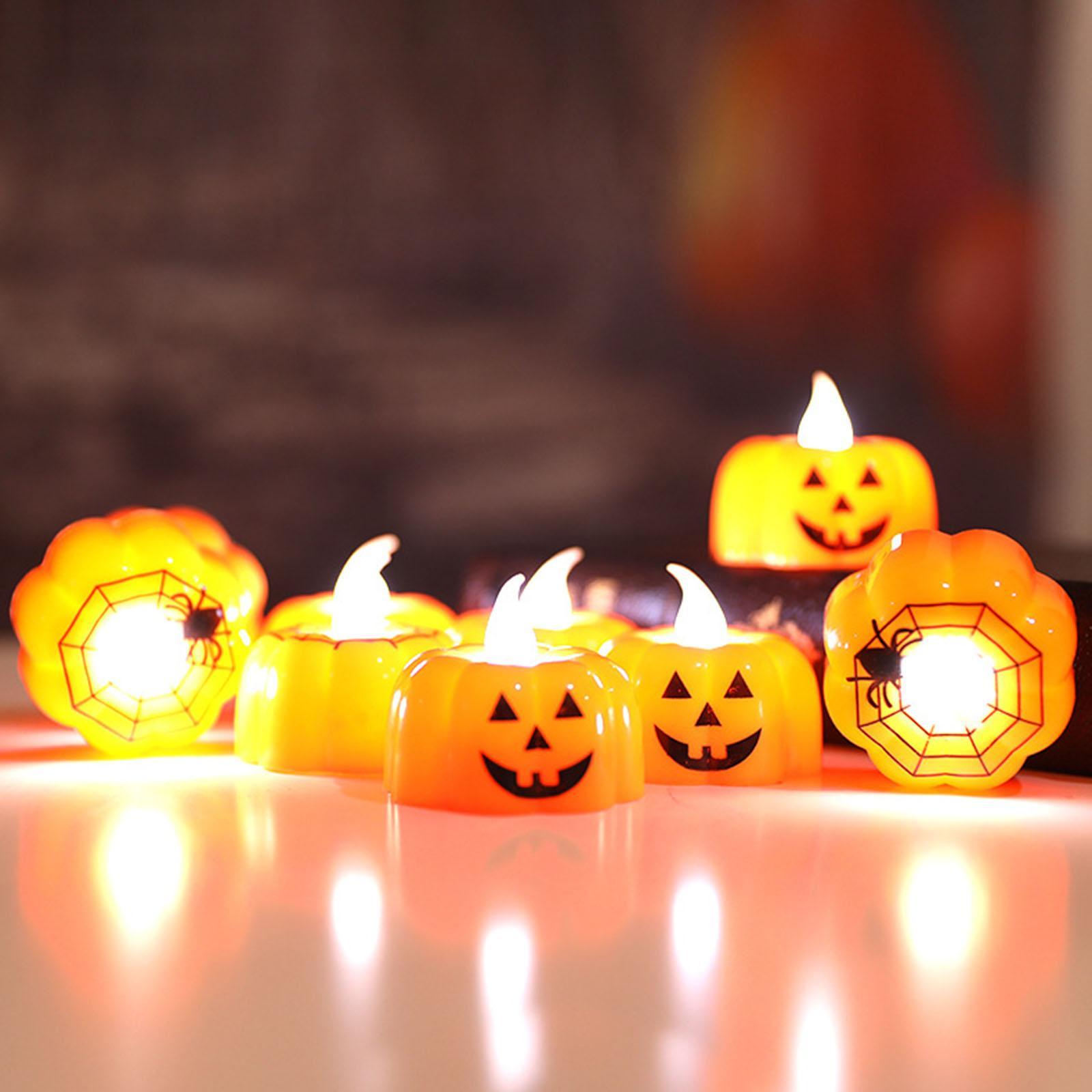 3D Pumpkin Candle Light Halloween LED Tealights Fall Festival