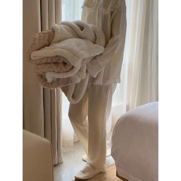 Chăn cừu Tafurong Chăn lông cừu cuộn siêu giữ nhiệt,mặt lông cừu mêm mại