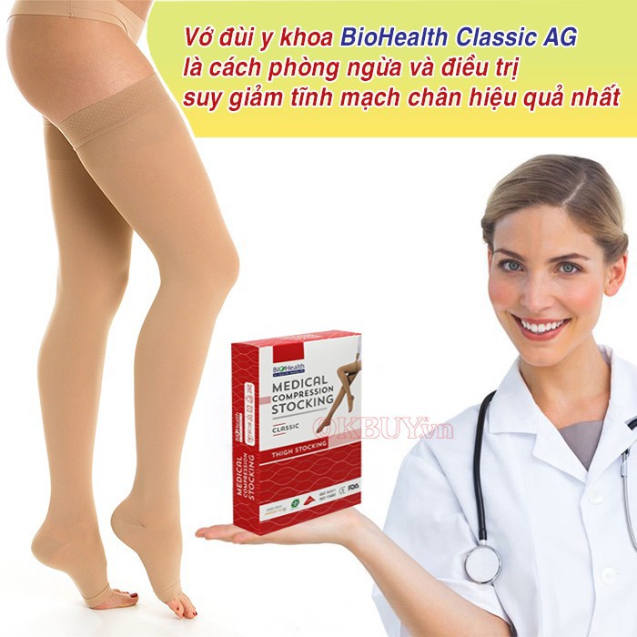 Vớ đùi y khoa BioHealth classic, vớ cấp độ 1