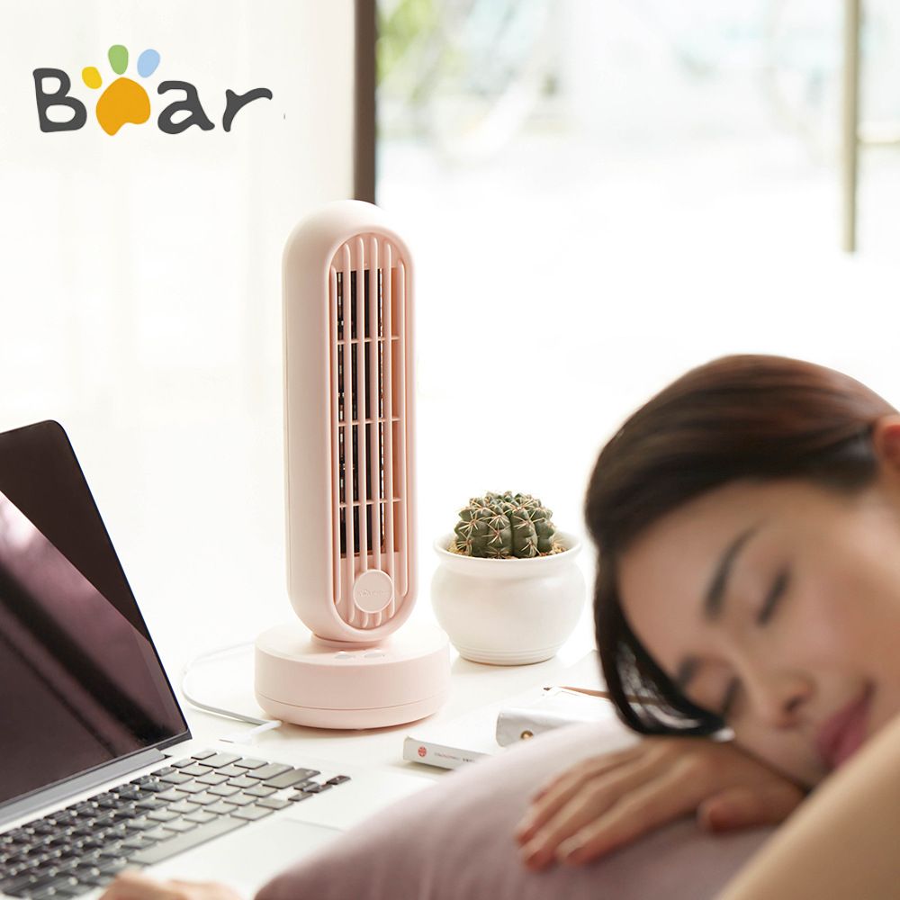 Bear Quạt điện để bàn ký túc xá máy tính để bàn năng lượng gió lớn USB không lá ion âm quạt tháp nhỏ DFS-A04K1