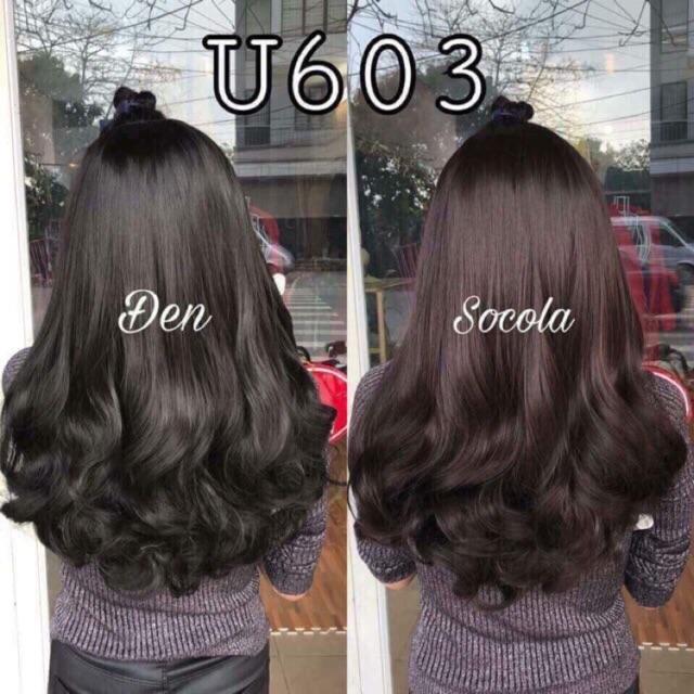 Tóc giả kẹp u 3/4 xoăn gợn
