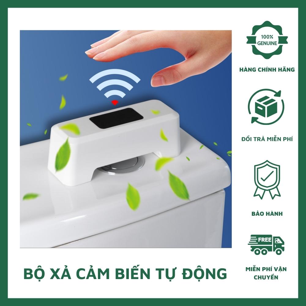 Bộ xả gạt bồn cầu chức năng cảm biến tự động, không cần dùng tay tiếp xúc van xả nước bồn cầu giúp hạn chế loại bỏ vi khuẩn khi sử dụng