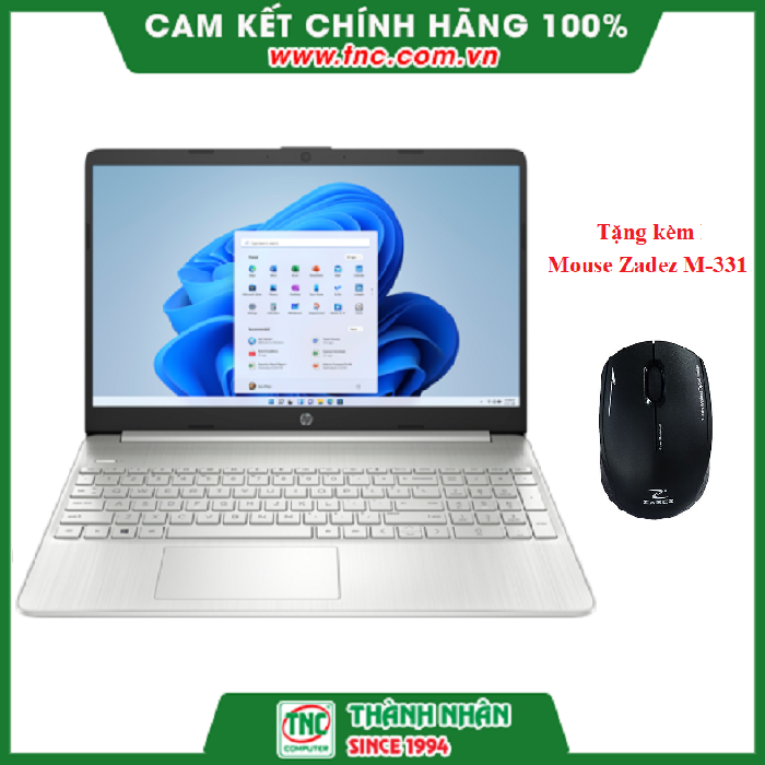 Laptop HP 15s-fq5104TU 6K7E4PA (Bạc) (Tặng kèm chuột Zadez M-331) - Hàng chính hãng