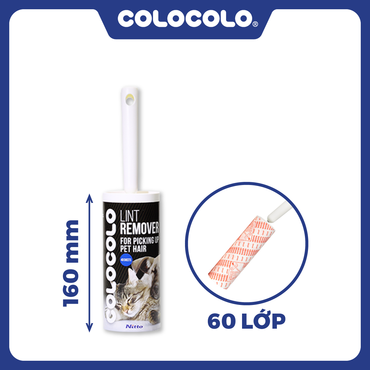 Cây Lăn Lông Chó Mèo Siêu Dính COLOCOLO C7004_ Nhật Bản - Dạng chữ I