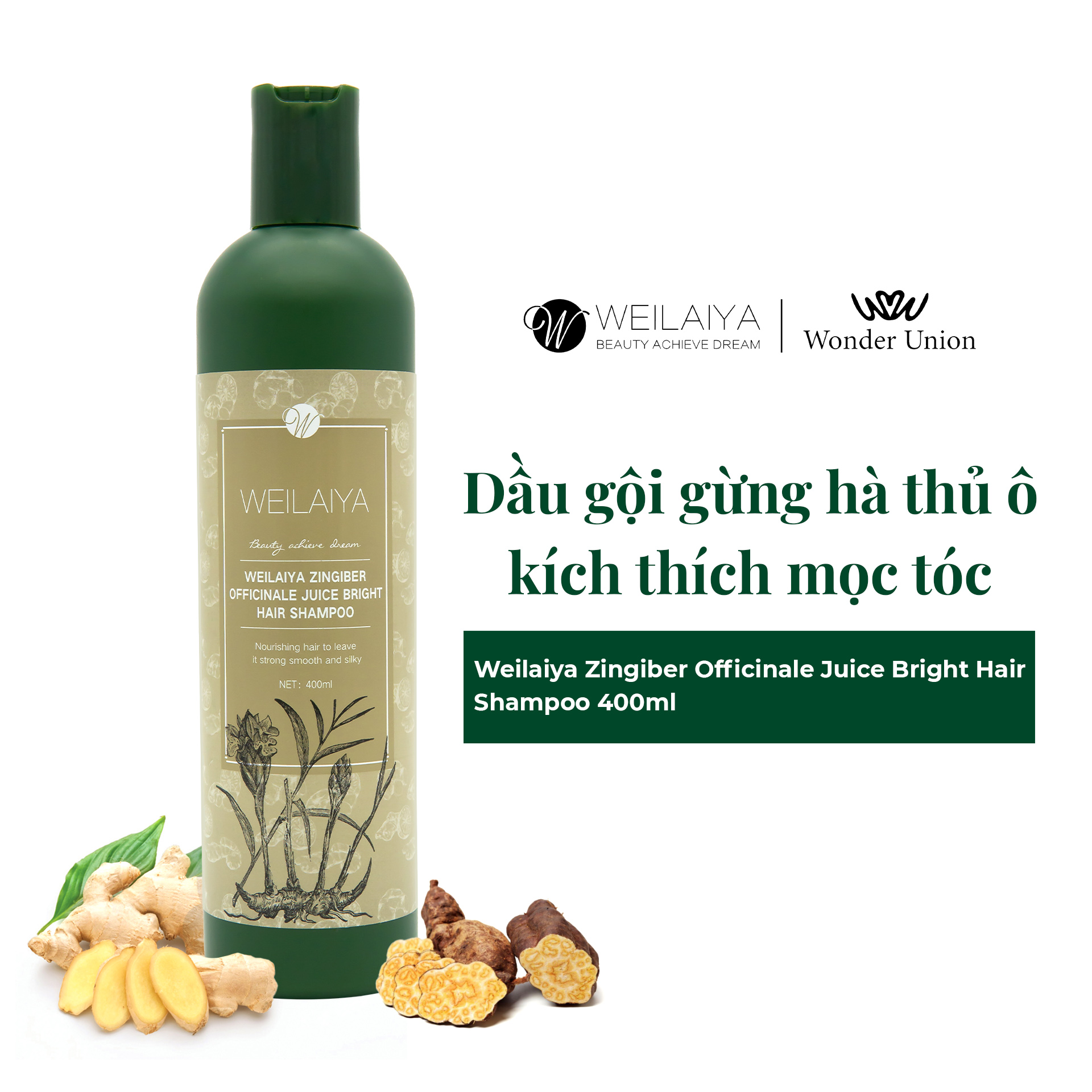 Bộ dầu gội đầu, dầu xả tóc Weilaiya chiết xuất nấm Truffle và 2 chai dầu gội thảo dược gừng Weilaiya giúp ngăn rụng tóc
