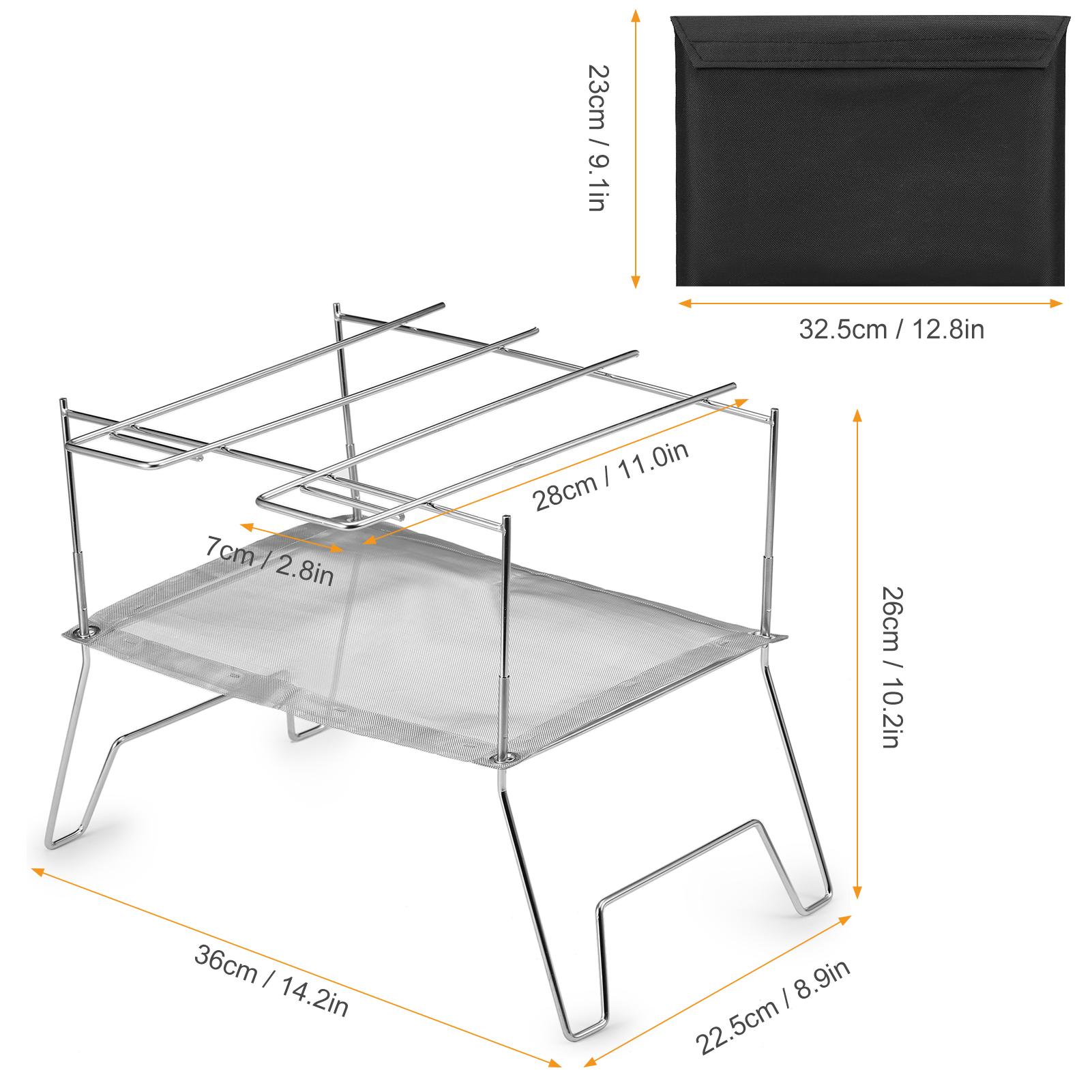 Bếp củi mini bằng thép không gỉ, có thể gập lại được, đi du lịch, cắm trại, dã ngoại
