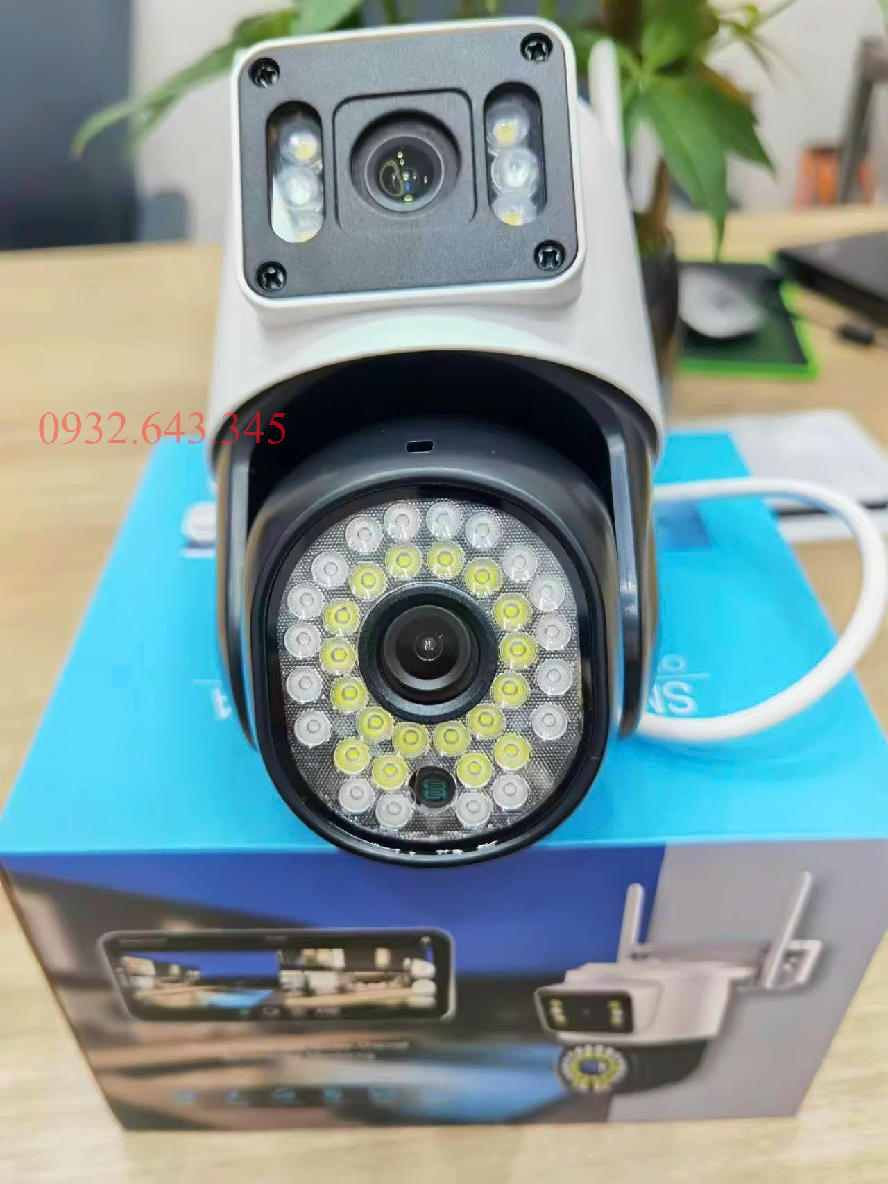 Camera WiFi Yoosee 2 Mắt Xem 2 Màn Hình Cùng Lúc Q44D 6.0Mpx, Chống Nước, Xem Đêm Có Màu - Hàng Chính Hãng