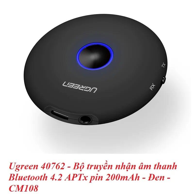 Ugreen UG40762CM108TK BT 4.2 màu Đen Bộ thu phát âm thanh Bluetooth hỗ trợ APTX - HÀNG CHÍNH HÃNG