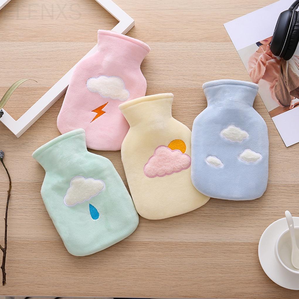 Cloud Warm Water Bag Thick Plush Hot Water Bottle Hand Warmer Large 500ML Student Portable Water-filled Heater ELEN