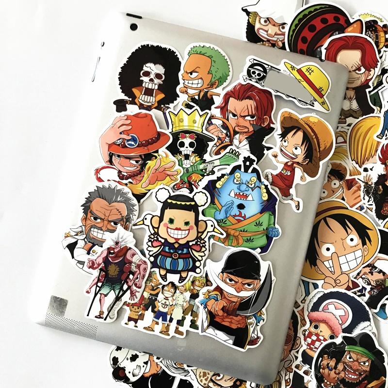 Sticker One piece trang trí mũ bảo hiểm, đàn, guitar, ukulele, điện thoại laptop