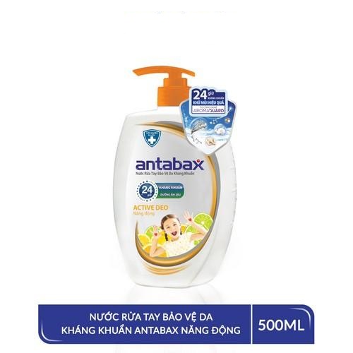 Nước Rửa Tay Bảo Vệ Da Kháng Khuẩn Antabax Active Deo Năng Động 500ml