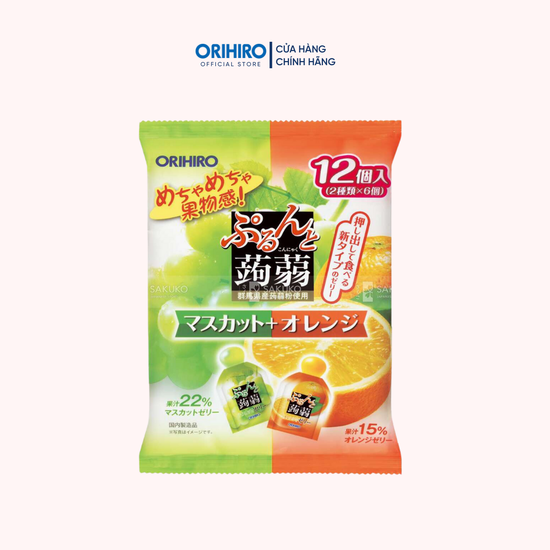 Thạch trái cây Orihiro - gói lớn 12 cái