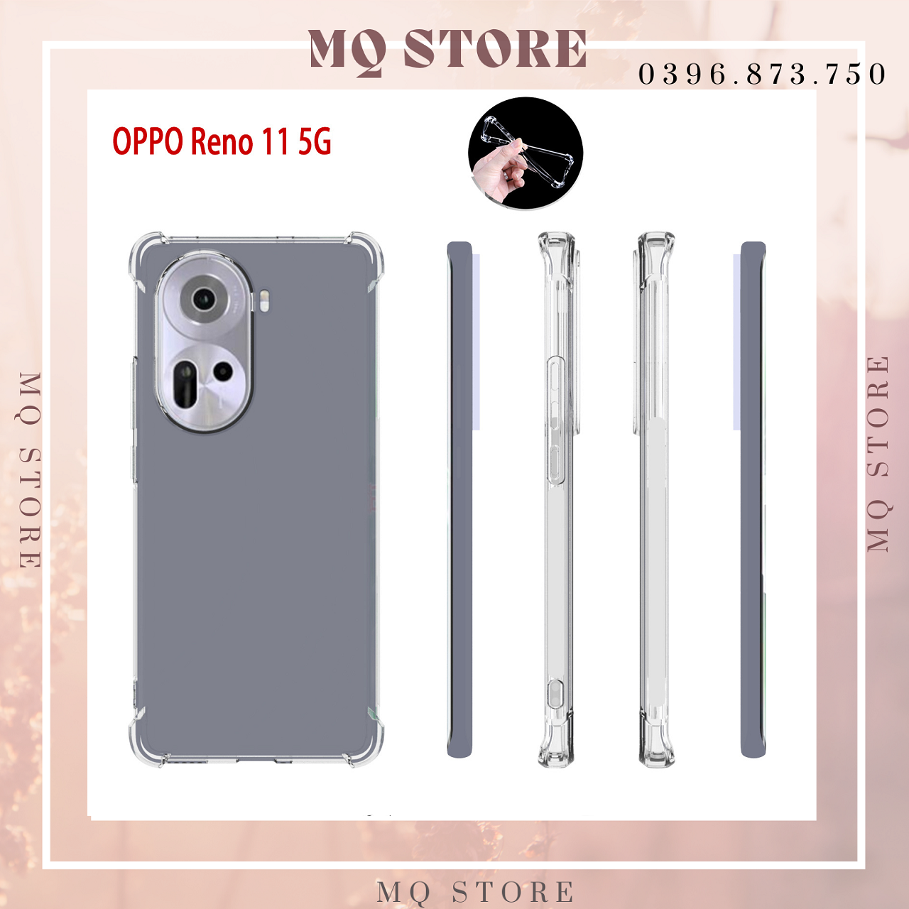 Ốp lưng cho Oppo Reno 11 5G | Reno 11F 5G dẻo trong TPU chống sốc 4 góc cạnh ( Hàng chính hãng)