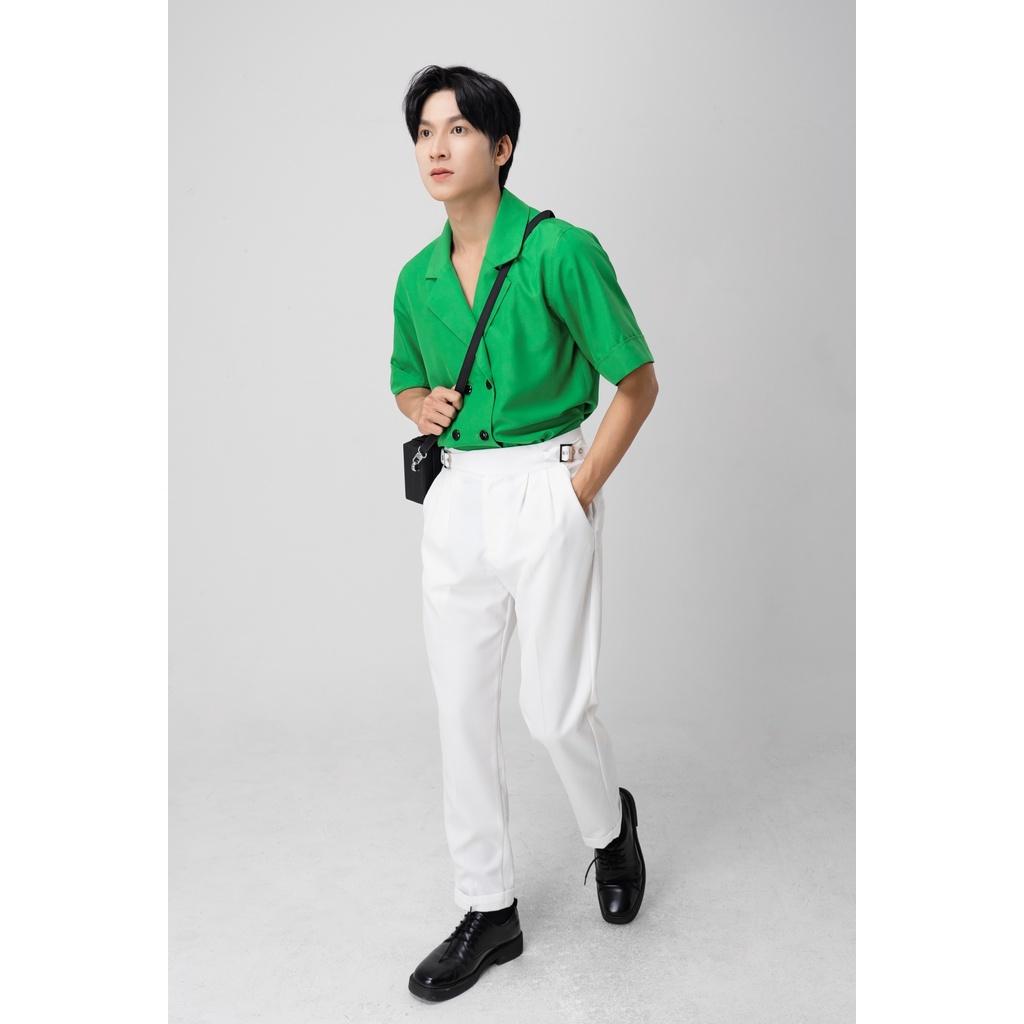 Áo Sơ Mi Nam Ngắn Tay Cổ Damton Màu Hot Trend Thương Hiệu Mr Twins