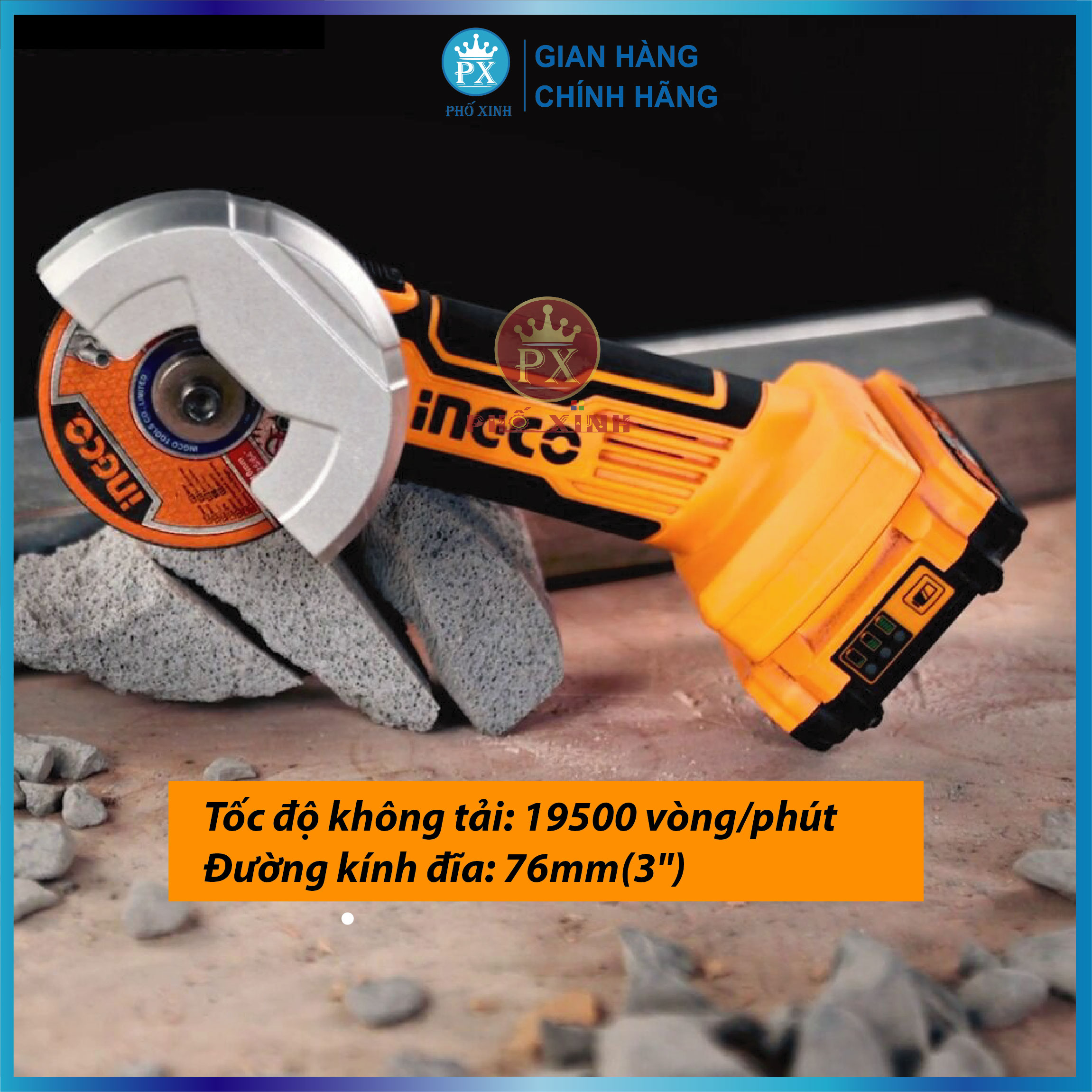 Máy mài góc dùng pin CAGLI7601 ( Không bao gồm pin và sạc )