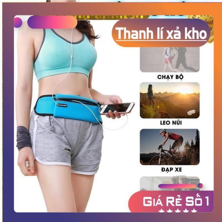 Túi đeo hông chạy COMBO đai ngang bụng đựng đồ điện thoại bình nước cho nam nữ tập thể thao chống nước