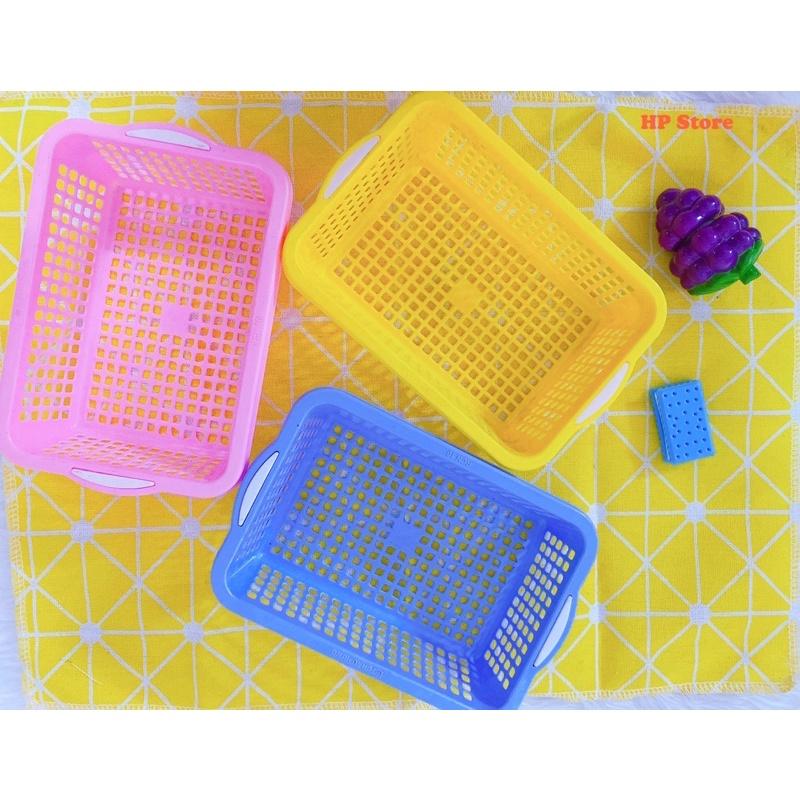 Rổ Nhựa Chữ Nhật Nhiều Màu Nhựa Size 20cm x 13cm