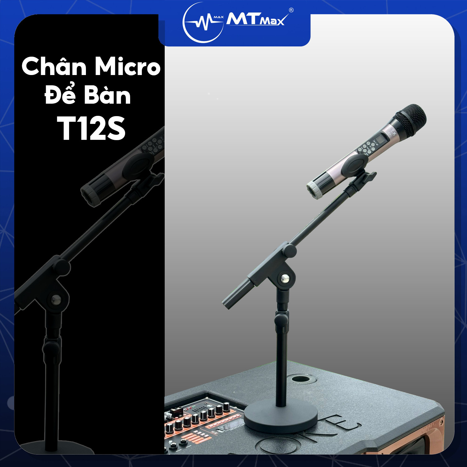 Bộ Chân Micro Để Bàn T12S - Giá Đỡ Micro Kim Loại Để Bàn Sử Dụng Cho Nhiều Loại Microphone Đa Năng, Có Thể Điều Chỉnh Chiều Cao Và Góc Độ Rất Thuận Tiện. hàng chính hãng