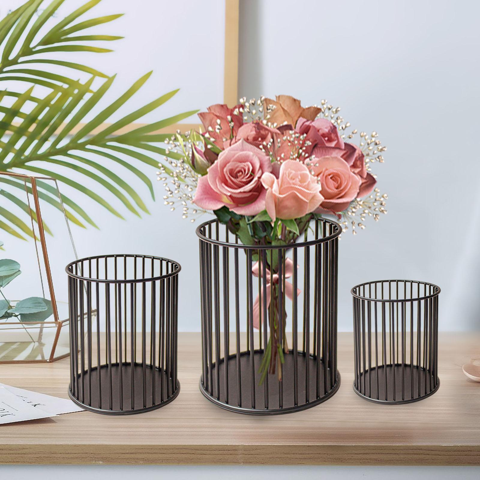 Decorative Candles Holder, Iron Wire Candlestick Holder, Pen Organizer Box Rustic Metal Tealight Candle Holder, for Desktop