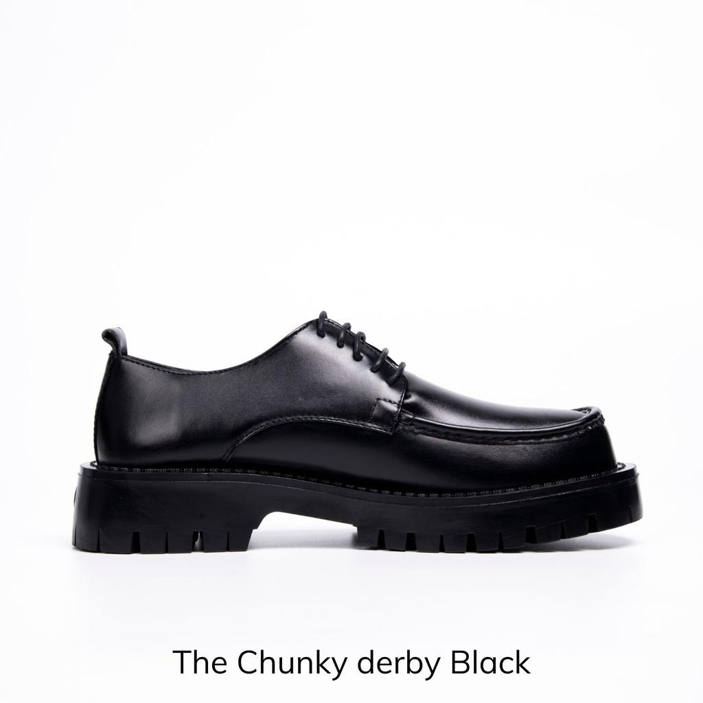 Giày da Chunky Derby Black August