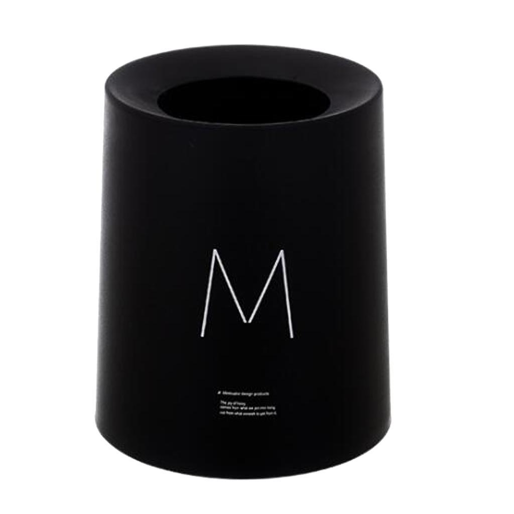 Round Trash Can Wastebasket Garbage Container Bin Bathrooms Rooms white 8L