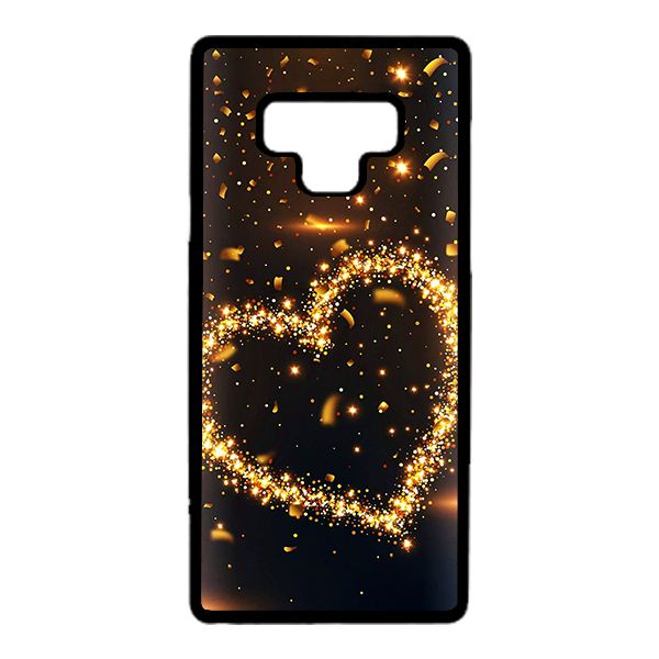 Ốp lưng cho Samsung Galaxy Note 9 nền tim vàng 1 - Hàng chính hãng