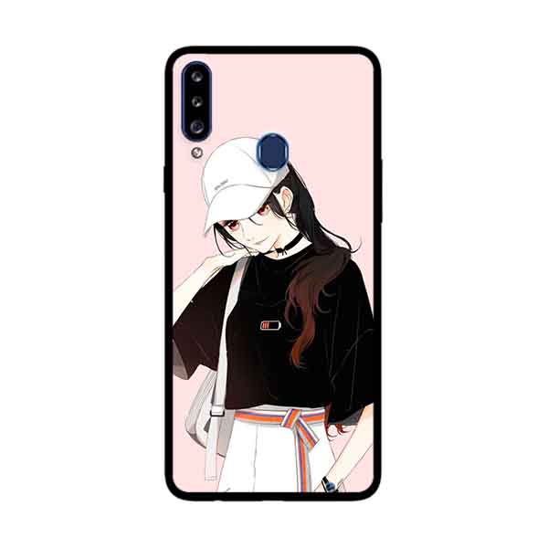 Ốp Lưng Dành Cho Samsung Galaxy A20s mẫu Cô Gái Đội Nón - Hàng Chính Hãng