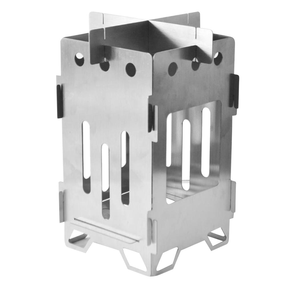 Stainless Steel Foldable Camping Wood Stove Outdoor Picnic Backpacking Stove