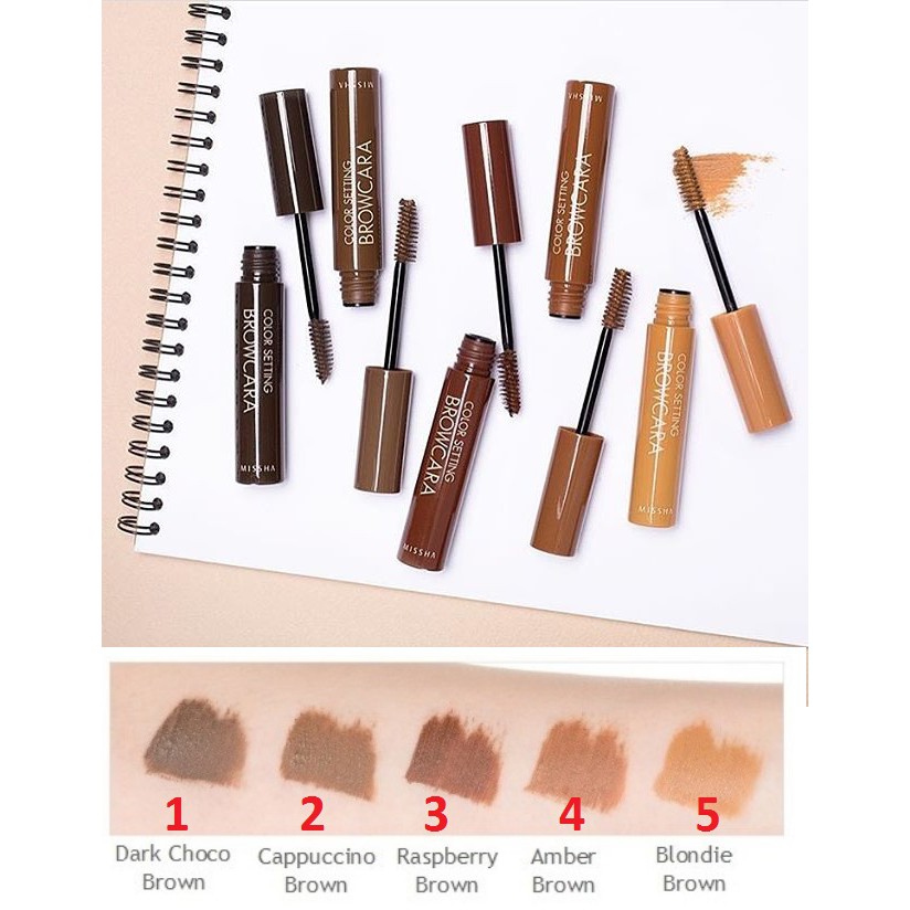 Mascara đổi màu và định dạng chân mày Missha Color Wear Browcara 7.5g