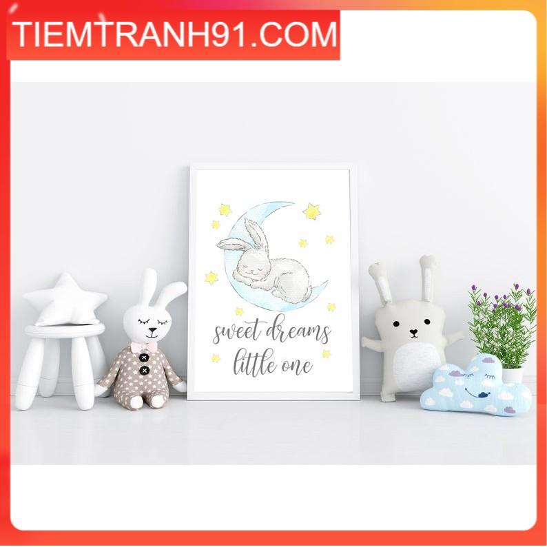 Tranh treo tường | Tranh cho bé-Rabbit sleep 84 , tranh canvas giá rẻ