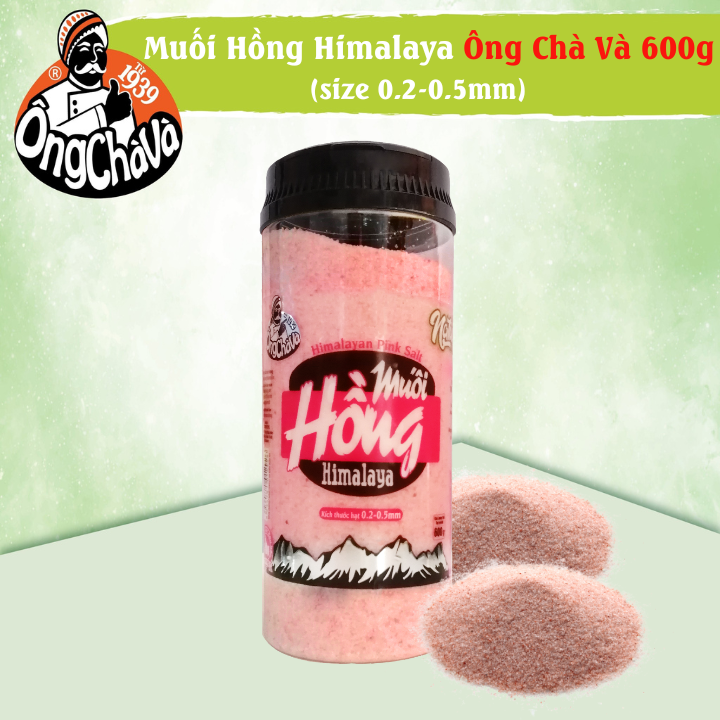 Muối hồng Himalaya 600gram Ông Chà Và (Hạt nhỏ 0.2 - 0.5mm)-Dạng hũ-Himalayan Pink Salt