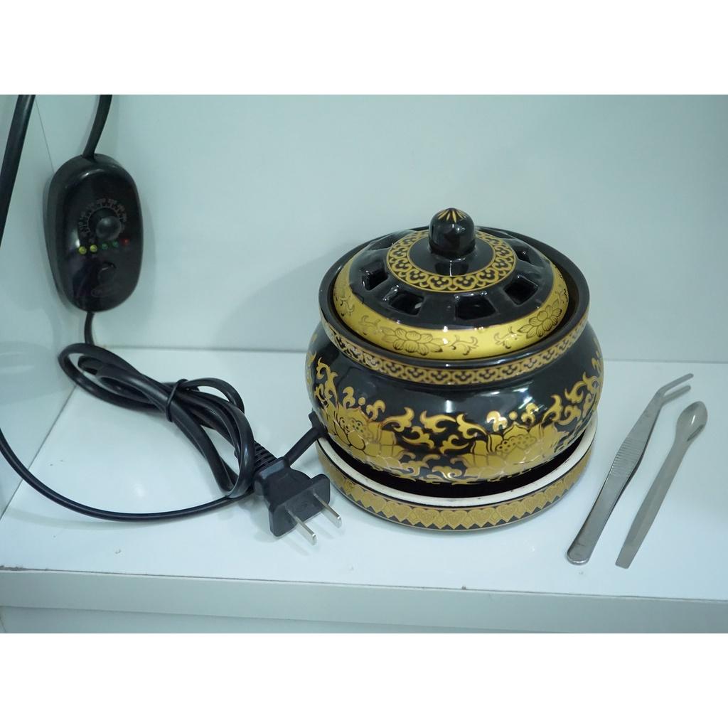 Trầm Hương Bột + Lư Điện Xông Trầm - BÔNG SEN siêu đẹp
