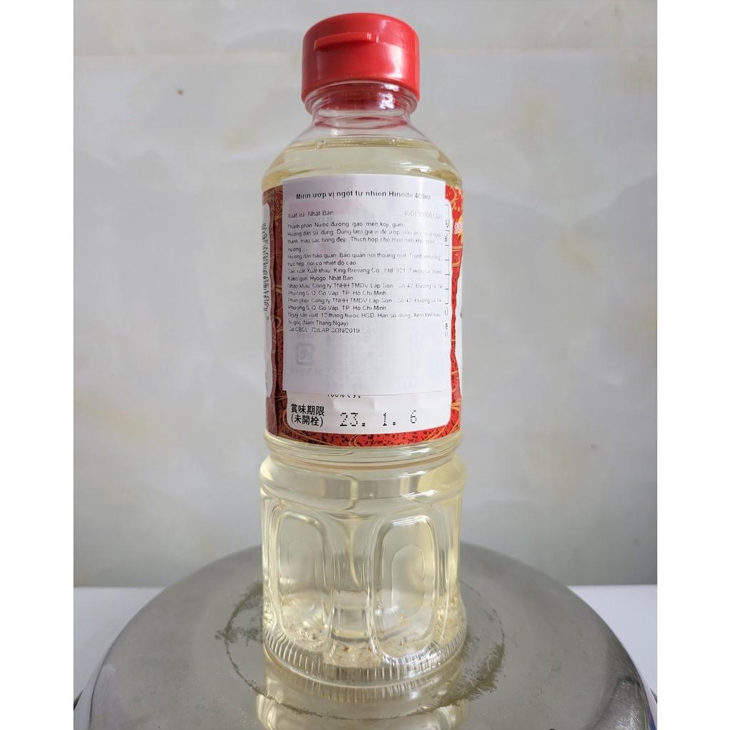 Gia vị Mirin ướp thịt cá át mùi tanh Hinode vị ngọt tự nhiên (King Brewing) 400ml - Dùng làm Xốt ướp thịt cá ngon hơn