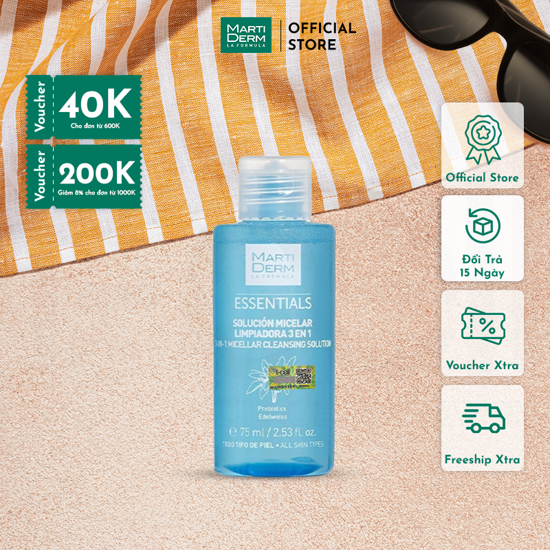 Nước Tẩy Trang - Martiderm Essentials Micellar Cleansing Solution 3 In 1