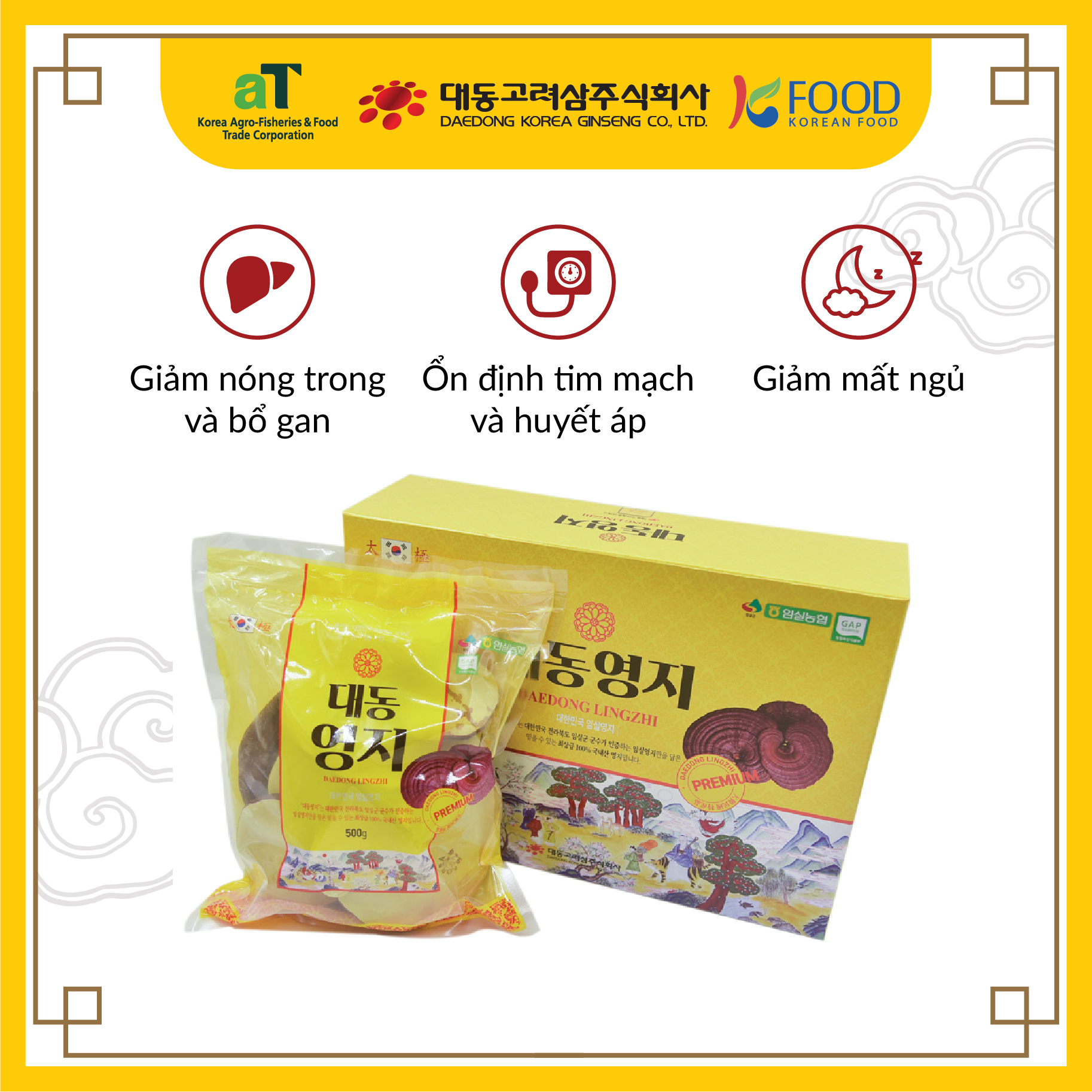 Nấm linh chi Daedong nguyên tai 1000gram