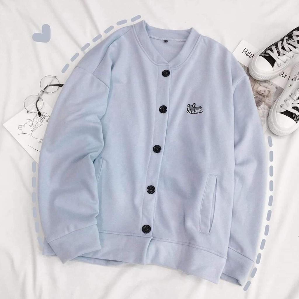 Áo khoác cardigan nỉ ngoại nam nữ thêu hình