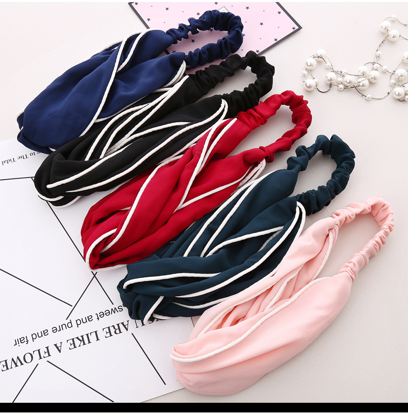 Băng đô màu trơn màu xám vải lụa mẫu mới phong cách Hàn Quốc