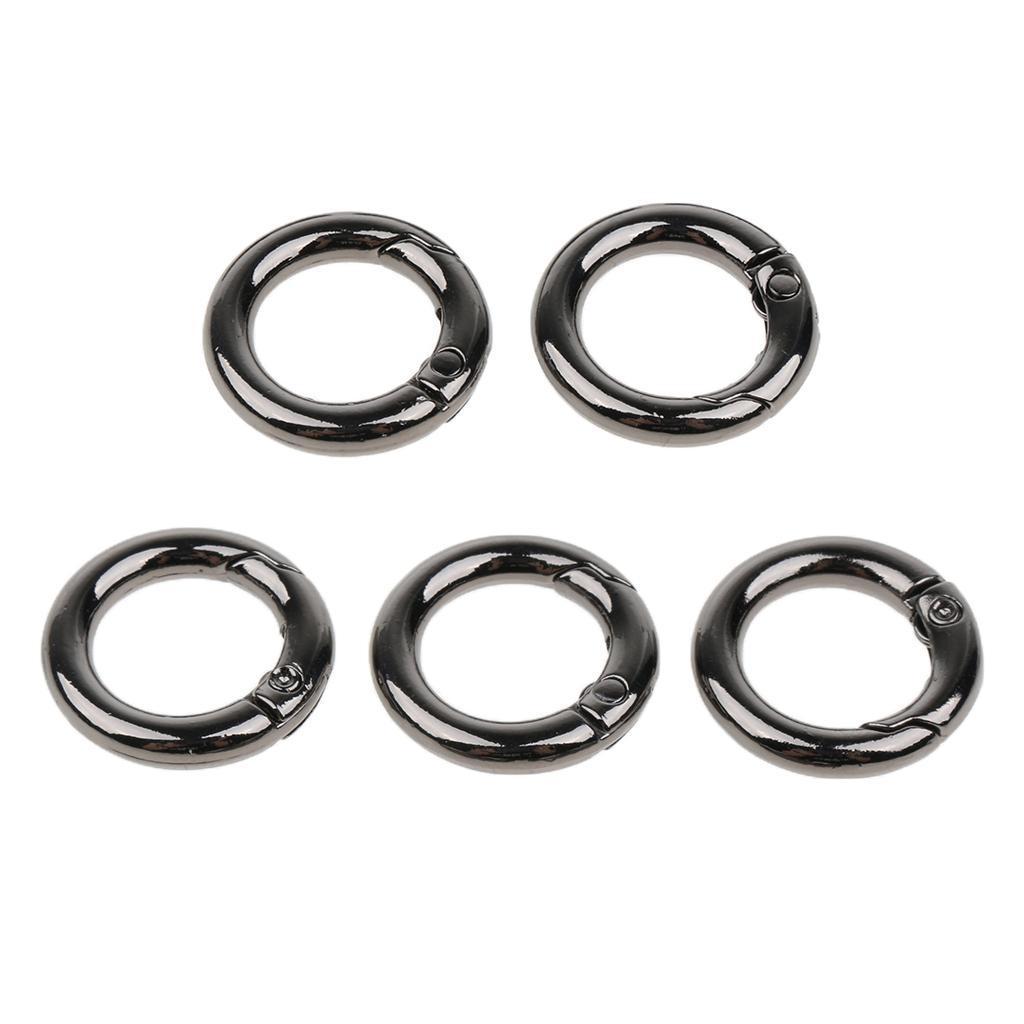 15pcs Zinc Alloy Round Spring Snap Hook Keychain Ring Buckle for Outdoor Camping Hiking