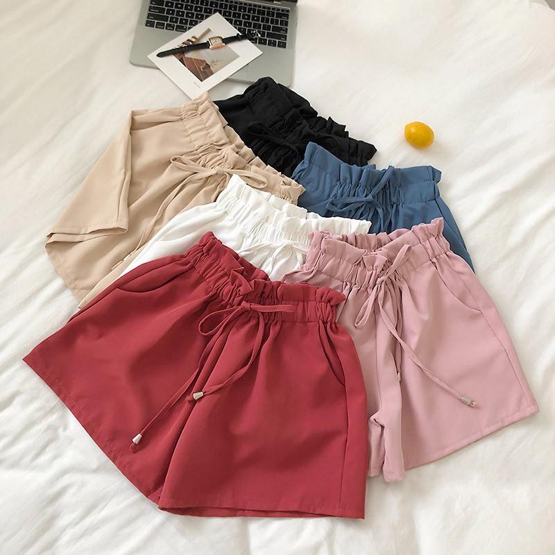 Quần ngắn ống rộng lưng cao cho nữ