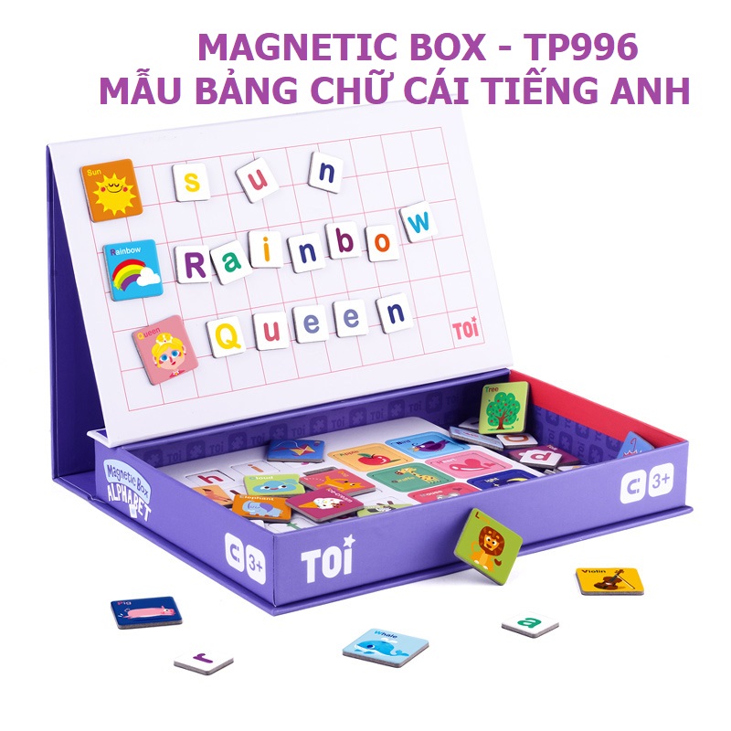 Bảng nam châm từ tính Thẻ học chữ cái tiếng Anh Magnetic Box Alphabet chính hãng TOI - TP996