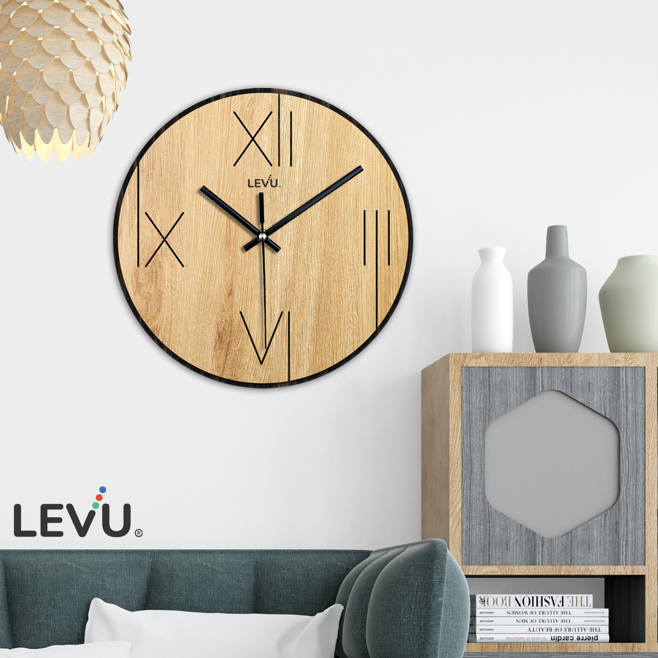 Đồng Hồ Treo Tường decor LEVU DH14 trang trí quán cafe trà sữa