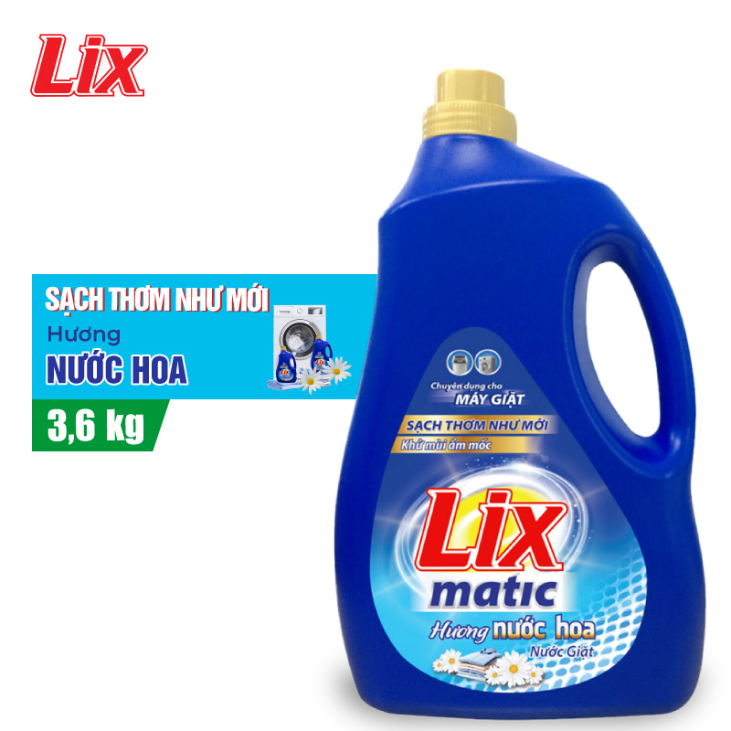 Nước giặt Lix matic hương nước hoa 3.6kg NGM40 - Dùng cho máy giặt cửa trước