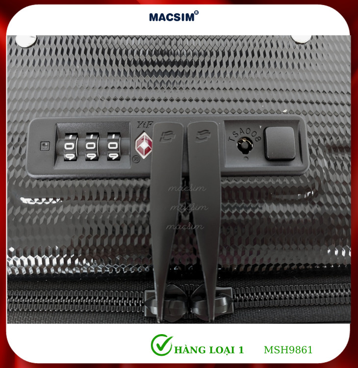 Vali cao cấp Macsim Hanke MSH9861 size 18 inch hàng loại 1 màu trắng