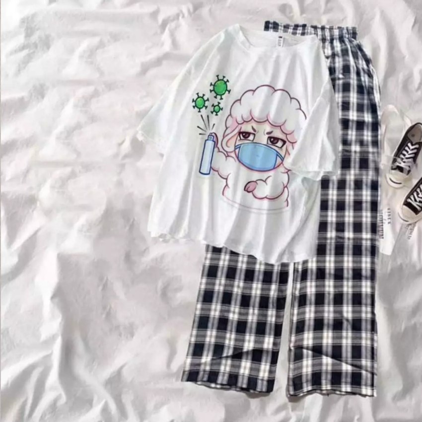 Sét Bộ Nữ SS25, Sét Đồ Nữ Đi Chơi Đẹp In Cô Bé Y Tế, Sét Áo Vải Cotton