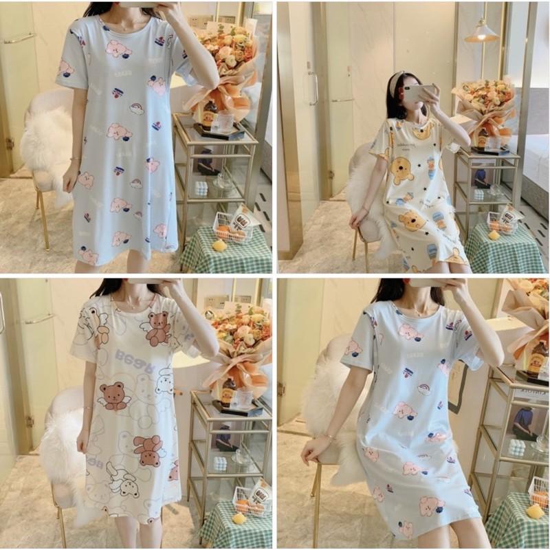 Đầm bầu sau sinh cho con bú cotton siêu mát