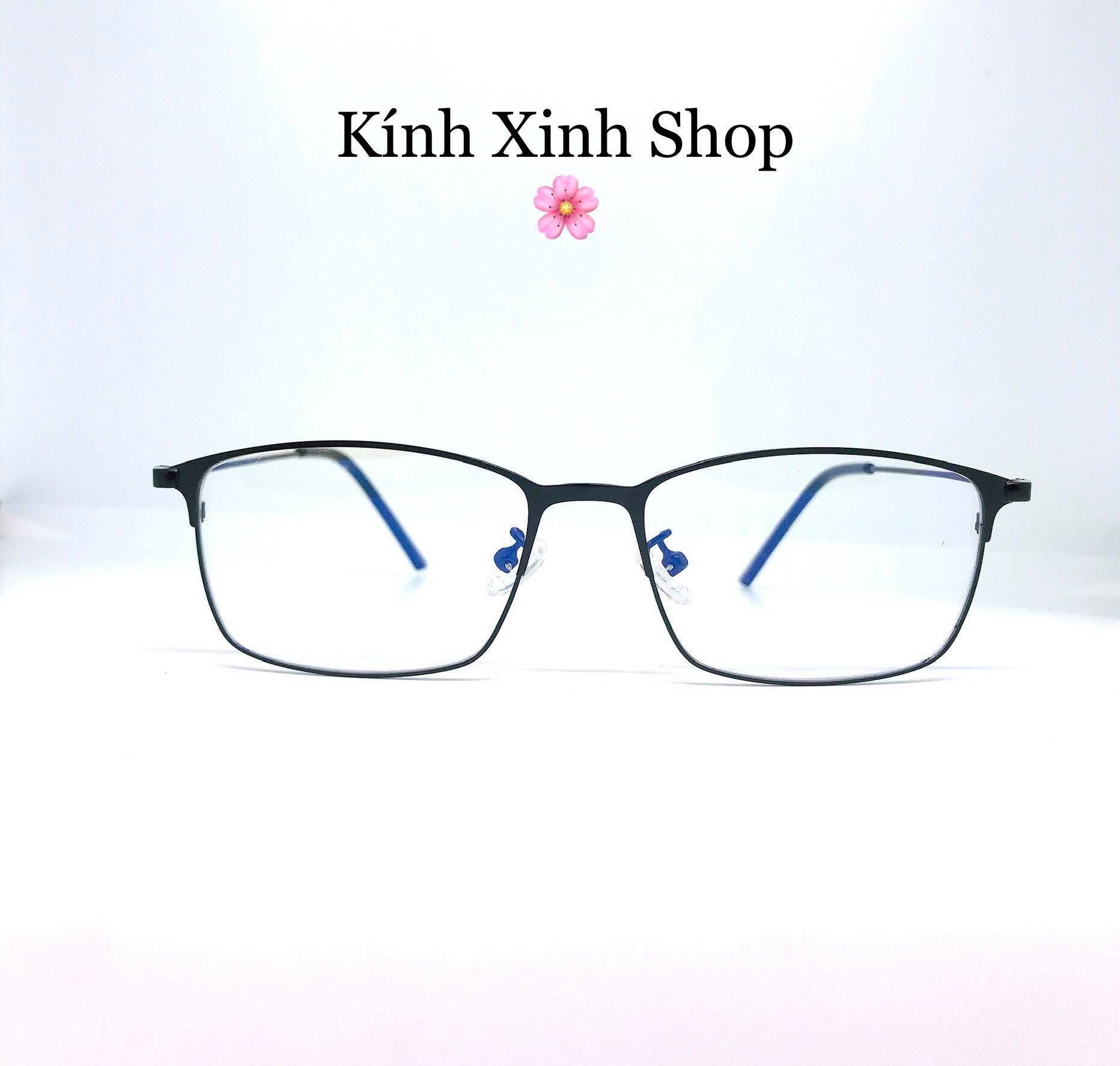 Gọng kính cận, Kính giả cận mắt vuông kim loại tăm cho Nam và Nữ G942