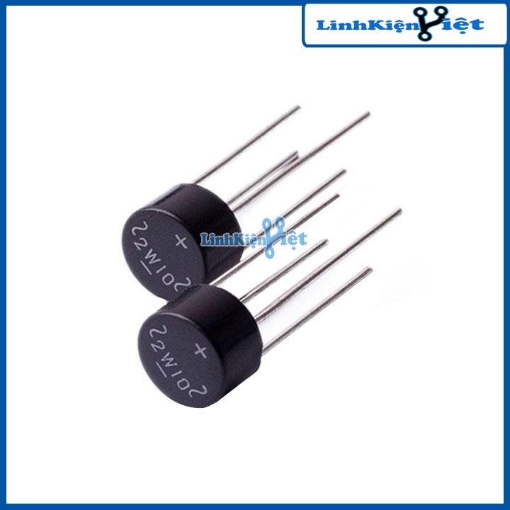 Diode cầu 2A 2W10 tròn chỉnh lưu dòng điện xoay chiều thành dòng một chiều