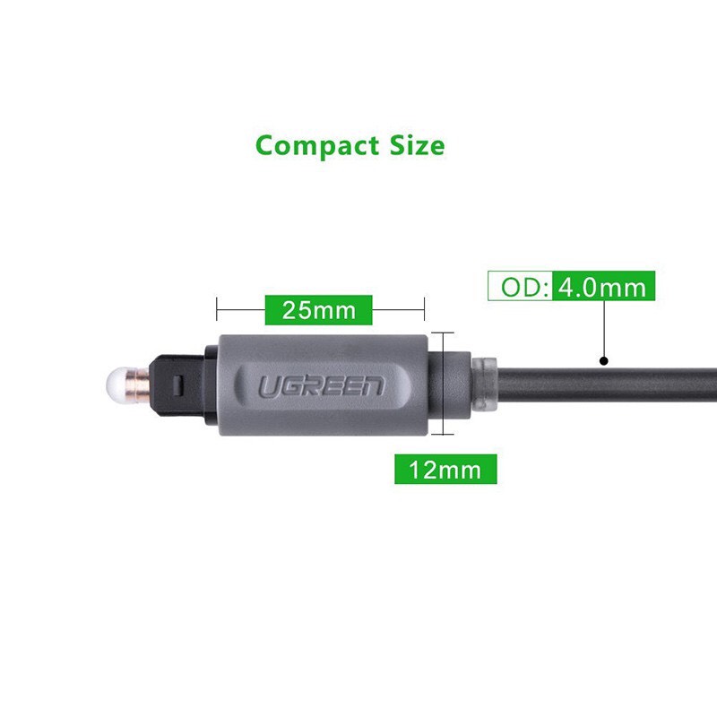 Dây audio quang (Toslink, Optical) UGREEN (đen) hàng chính hãng